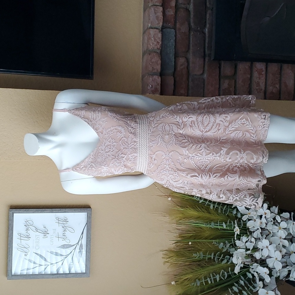 WINDSOR Emily Champagne Embroidered Fit & Flare Party Dress JUNIORS SIZE: 13